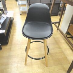 ニトリ カウンターチェア ヘンリー HLN 高さ86cm 天然木 ブラック ハイチェア 札幌 西岡店の画像