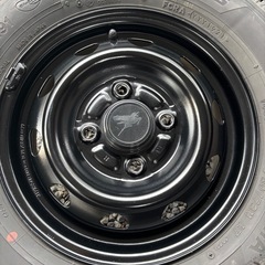 145/80r12 黒鉄チンホイールスタッドレスタイヤ5本付きの画像