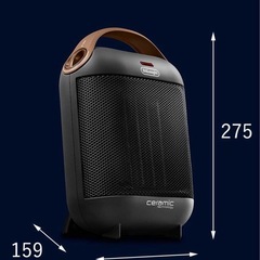 デロンギ　ファンヒーターカプスーラ HFX30C11-AG セラミックヒーター 足もと・手さき イ タリアンデザイン コンパクト 薄型ハイパワー 送風機能 取り外し可能フィルターブラックの画像