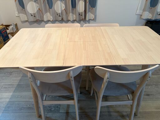 【ダイニングセット】LOWYA 北欧風伸縮ダイニングテーブルセット [幅120～160]