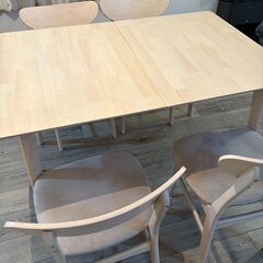 【ダイニングセット】LOWYA 北欧風伸縮ダイニングテーブルセット [幅120～160]の画像
