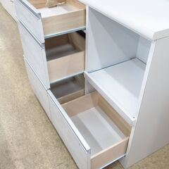 新品アウトレット品 食器棚 ホワイト G-2349の画像