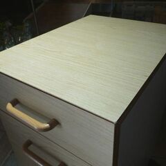 大川家具 大商産業 デスクワゴン RSW-30 幅30cm ナチュラル×ホワイト キャスター付き 袖机 サイドチェスト 札幌市東区 新道東店の画像