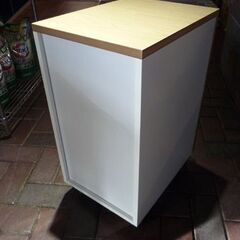 大川家具 大商産業 デスクワゴン RSW-30 幅30cm ナチュラル×ホワイト キャスター付き 袖机 サイドチェスト 札幌市東区 新道東店の画像