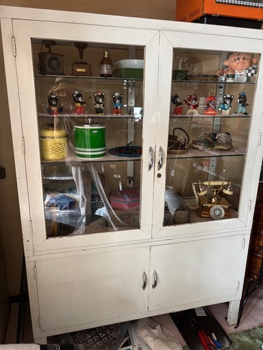 昭和レトロ　医療棚　ヴィンテージ  アンティーク　ショーケース　ディスプレイ棚　マルチ