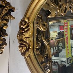 ①イタリア製｜ゴールド仕上げ｜ウォールミラーの画像