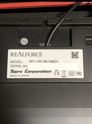 キーボード リアルフォース realforce R2TL-USV-BK 有線　TKL US 英語配列 Variable Wight 東プレ スイッチ音：標準