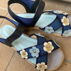 19cm 女の子 花 サンダルの画像
