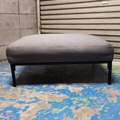 オットマン 約80cmｘ80cm 座高32cm グレー ブラック ソファ 25I 北TO1の画像