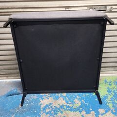 オットマン 約80cmｘ80cm 座高32cm グレー ブラック ソファ 25I 北TO1の画像