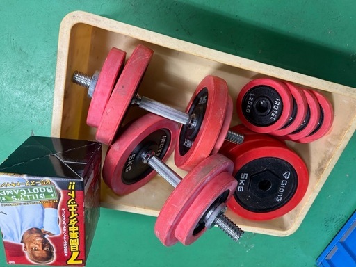 【売約取引中】★フロンティアグループいわき店★お手頃価格！アウトレット中古★ 筋トレ ダンベルセット まとめ売り 5kg8枚 2.5kg4枚 1.25kg4枚
