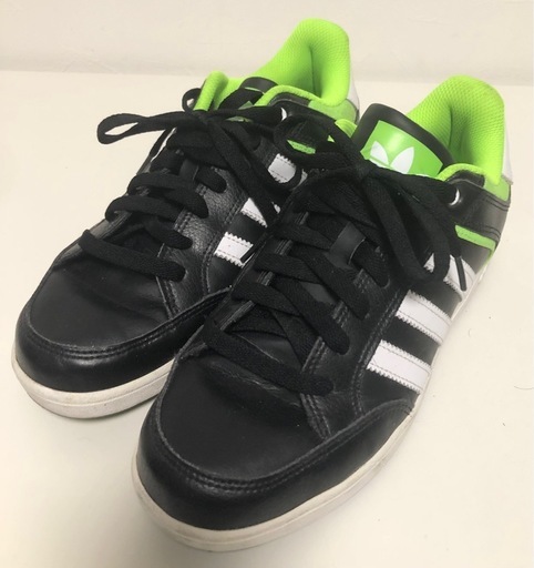【中古品】adidas アディダス VARIAL LOWバリアル ロー スニーカー 26.5ｃｍ ブラック ネオングリーン メンズ