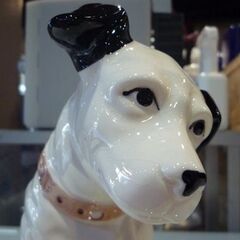 昭和レトロ Victor ニッパー犬 陶器製 オブジェ 高さ21.5cm ビクター犬 ノベルティグッズ 置物 インテリア雑貨 札幌市東区 新道東店の画像