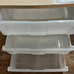 収納ケース💖汚れアリ💦棚3段ウッドトップチェスト衣類・小物収納衣装ケース収納ボックス収納家具茶色白の画像