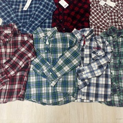 《新品タグ付き＆美品》男児長袖チェックシャツ7枚まとめての画像