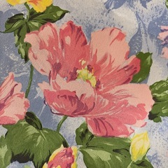 美品　花柄カーテン2枚とクロス の画像