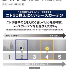 9/16まで!　ニトリ　レースカーテン　格子柄の画像