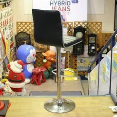 ① カウンターチェア ニトリ シャイン 座面高61～83cm ハイチェア 背もたれ付き ブラック いす 椅子 イス 札幌市 清田区 平岡の画像