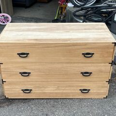 【リサイクルショップどりーむ天保山店】No.4208 タンス ３段収納 レトロ 和風の画像