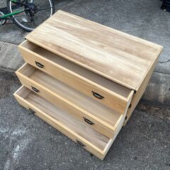 【リサイクルショップどりーむ天保山店】No.4208 タンス ３段収納 レトロ 和風の画像