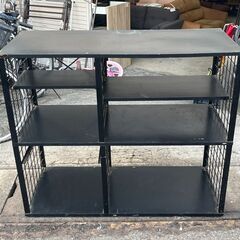 【リサイクルショップどりーむ天保山店】No.4209 スチールラック 黒 モノクロの画像