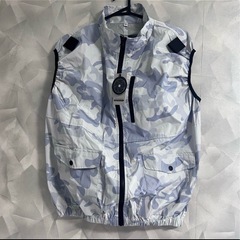 【残り1点限り!! 最低価格!!】空調ベスト フルセット 空調作業服 XXL ブルー迷彩柄 出力28V 風力切り替え4段階 熱中症対策 男女兼用 新品の画像