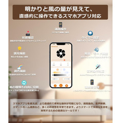 💡【新品未使用】LEDシーリングファンライト 扇風機付き 照明器具 6〜8畳 無段階調光・調色 DCモーター 静音 省エネ スマホ/リモコン操作 Alexa/Google対応 引掛モデル 工事不要の画像