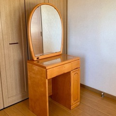  🌿【無料】ナチュラルカラーの鏡台ドレッサー、お譲りします🌿の画像