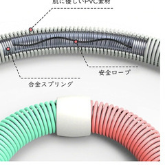 ✨【新品未使用】OKUYOSHI フラフープ 1.3kg 折りたたみ式 ダイエット 大人用 ソフトスプリング フィットネス マルチカラーCの画像