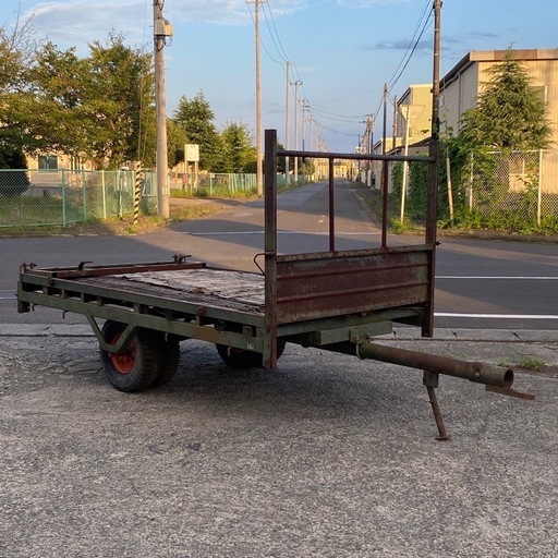 M0915701K【引取り限定】トレーラー 牽引式 くみあい号 運搬機 運搬車 搬送機 宮城県 中古品 現状品