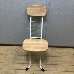 折りたたみハイチェア 背もたれ付き 木製座面 ナチュラルカラー キッチンチェア バースツール　【糸島市内 送料無料】250915-8の画像
