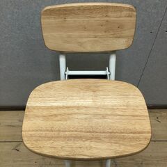 折りたたみハイチェア 背もたれ付き 木製座面 ナチュラルカラー キッチンチェア バースツール　【糸島市内 送料無料】250915-8の画像
