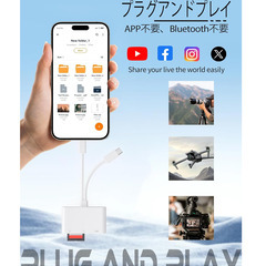 📸【新品未使用】3in1 SDカードリーダー MFi認証 Lightning/Type-C/USB3.0 iPhone/iPad/Android/PC対応 高速転送 双方向コピー OTG機能付き ホワイトの画像