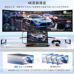 📺【新品未使用】USB C HDMI ケーブル 2025最新 2in1 4K対応 100W急速充電 Type-C to HDMI iPhone16/15/MacBook/iPad/Android対応 1.8mの画像