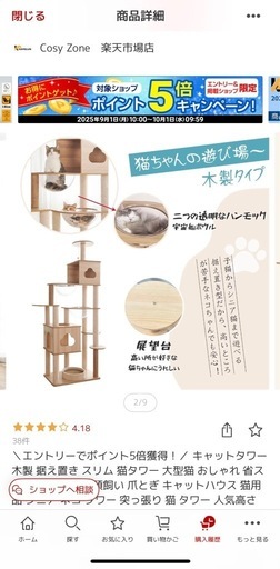 譲渡決定受け付け終了キャットタワー