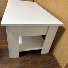 昇降式ローテーブル　白の画像