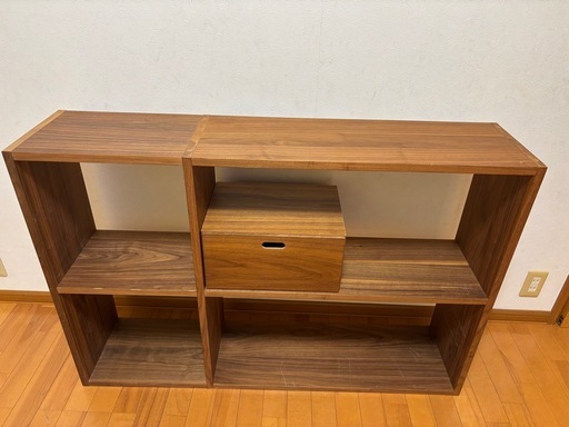 無印良品　スタッキングシェルフ　中古 中古品】スタッキングシェルフセット・3段×3列・オーク材