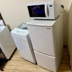 新生活家電3点セット 冷蔵庫洗濯機電子レンジ 配送設置無料エリアあり！の画像