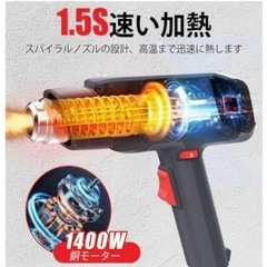 ヒートガン ホットガン 工業用ドライヤー　無段階調温度 50〜650℃の画像