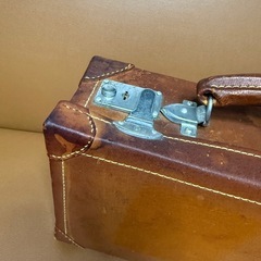 ヴィンテージ 皮製 ミニ トランクケース レトロ雑貨 古道具の画像