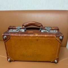 ヴィンテージ 皮製 ミニ トランクケース レトロ雑貨 古道具の画像