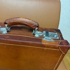 ヴィンテージ 皮製 ミニ トランクケース レトロ雑貨 古道具の画像