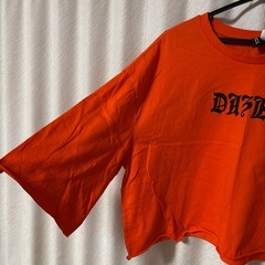 Ｈ＆Ｍ 着丈短めTシャツ オレンジ 8分袖くらいの画像
