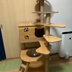 日本メーカー RAKU 木製キャットタワー の画像