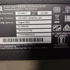 BenQ GL2480 　PCモニター　24インチの画像