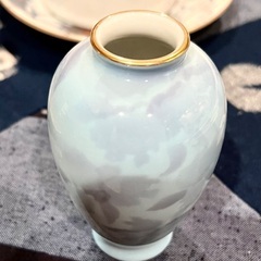 一輪挿し　花瓶　花入　深川製磁　色絵　彩磁　高さ約10センチの画像
