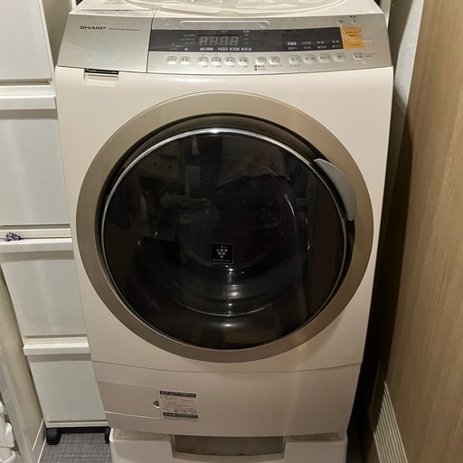 【9月23日(火) お引き渡し決定】洗濯10kg/乾燥6kgドラム式電気洗濯乾燥機  シャープ SHARP ES-ZP1 動作品 現状