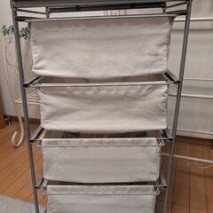 スチールユニットシェルフ帆布4段の画像
