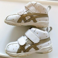 【asics SUKU2】アシックス スクスク ホワイト シャンパンゴールドの画像