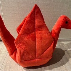 新品未使用　 日本の折り鶴　紅　ぬいぐるみ　ウルトラBIG　折り紙　ツル　赤の画像